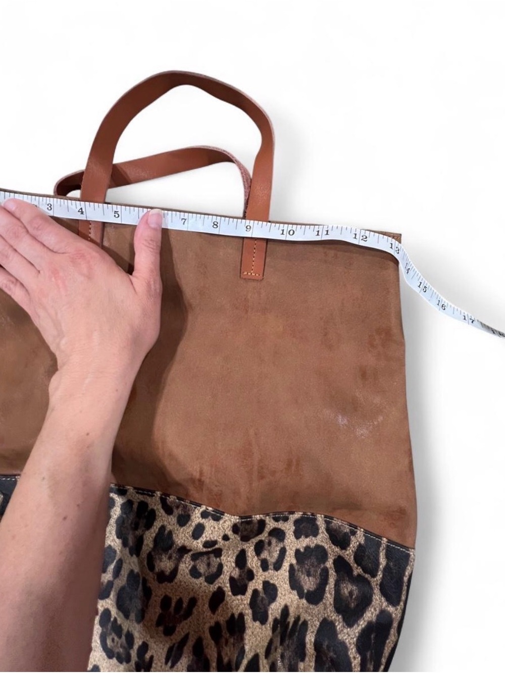 Brown Leather Leopard-Print Tote Bag - Picture 4 of 8